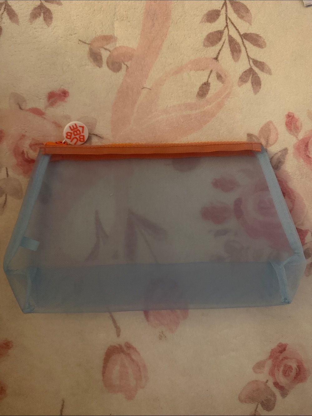 Bubble Blue Mesh Cosmetic Bag